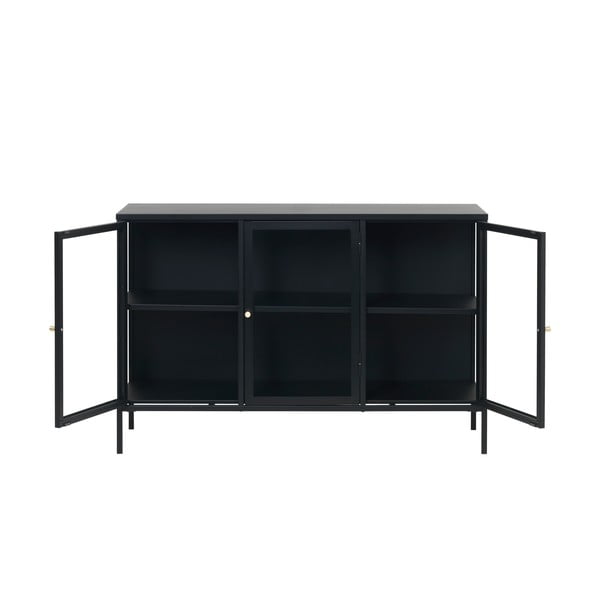 Iš metalo vitrina juodos spalvos 132x85 cm Carmel – Unique Furniture-image-2