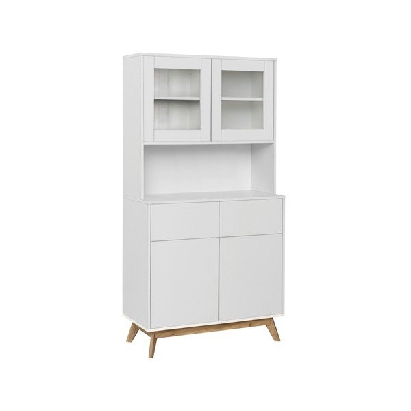 Vitrina baltos spalvos 84x165 cm Skandi – Støraa-image-2