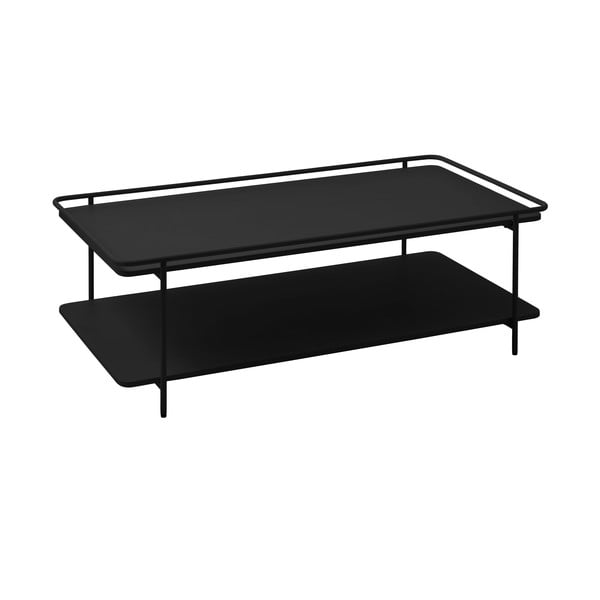 Juodos spalvos iš metalo kavos staliukas 55x110 cm Yuba – Unique Furniture-image-1