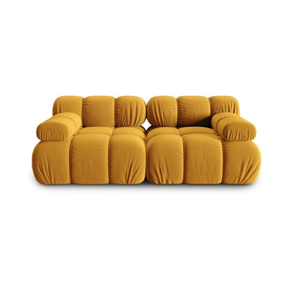 Sofa geltonos spalvos iš velveto 188 cm Bellis – Micadoni Home