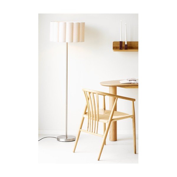 Smėlio spalvos/sidabrinės spalvos iš lino pastatomas šviestuvas (aukštis 150 cm) Wattom – House Nordic-image-2