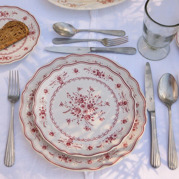 Raudonos spalvos/baltos spalvos desertinė iš akmens masės lėkštė ø 21 cm Vila – Costa Nova-image-4