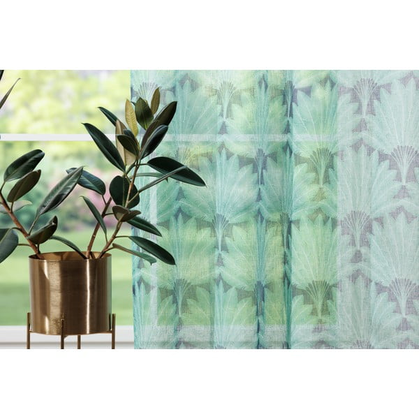 Permatoma užuolaida žalios spalvos 140x260 cm Mauritius – Mendola Fabrics-image-3