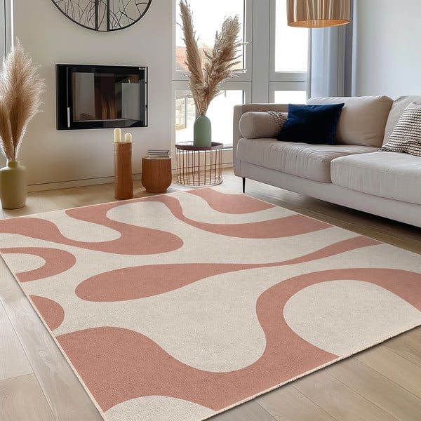 Skalbiamas rožinės spalvos kilimas 120x180 cm Strawberry Latte – Mila Home-image-3