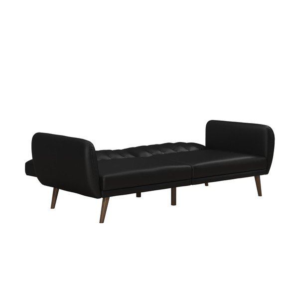 Juoda sofa-lova iš odos imitacijos 207 cm Brittany - Novogratz-image-4