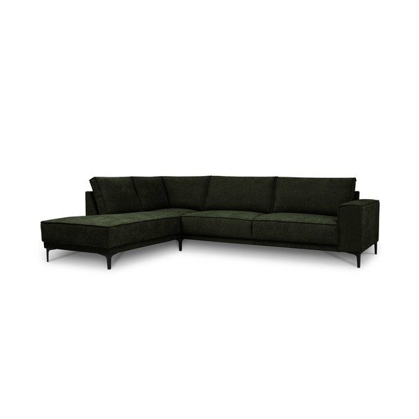 Žalios spalvos kampinė sofa iš šenilinio audinio (su kairiuoju kampu/„L“ formos) Copenhagen – Scandic-image-2