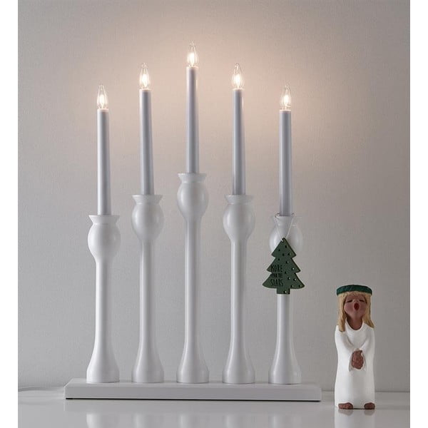 Balta žvakidė Markslöjd Lövasa, aukštis 51 cm