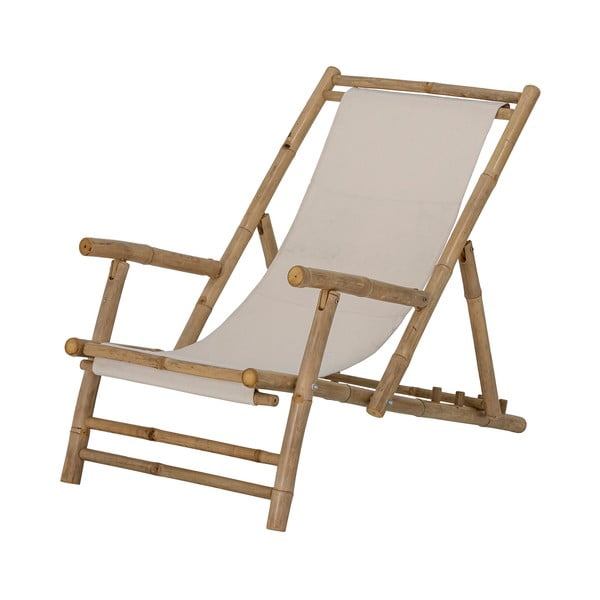 Bambukinis sodo šezlongas baltos spalvos/natūralios spalvos Korfu – Bloomingville-image-2