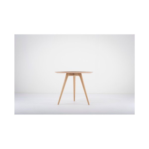 Ąžuolinis staliukas su mėlynu stalviršiu "Gazzda Arp", ⌀ 55 cm-image-2