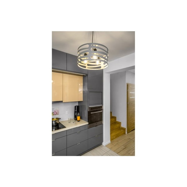 Kabantis šviestuvas pilkos spalvos su metaliniu gaubtu Marisa – GTV-image-1