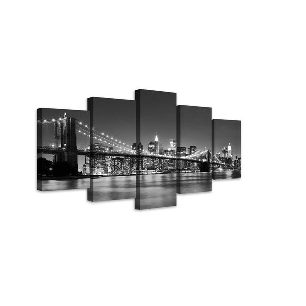 Kelių dalių paveikslas "Styler Canvas Bridge BW", 100 x 150 cm-image-1