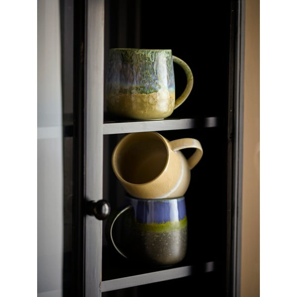 Mėlynos spalvos/smėlio spalvos iš akmens masės puodeliai 3 vnt. 460 ml Cloe – Bloomingville-image-1