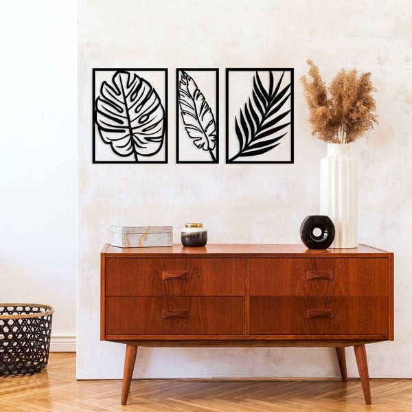 Metalinė sienų dekoracija 80x38 cm Leaf - Wallity-image-3