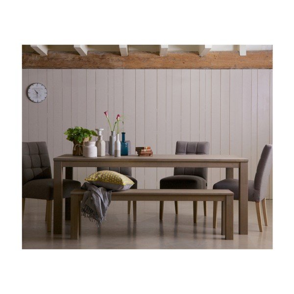 Smėlio spalvos ąžuolinis suolas WOOOD Largo, 160 cm-image-1