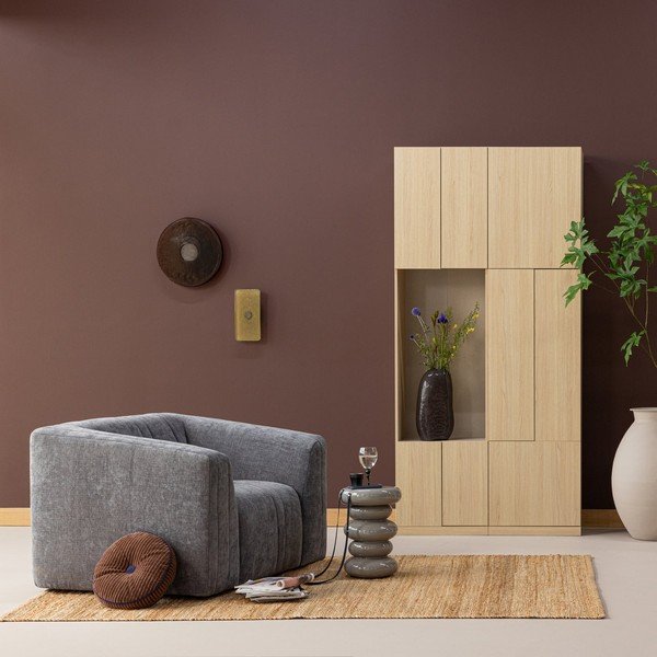 Natūralios spalvos modulinė spinta 108x215 cm Build – WOOOD-image-1