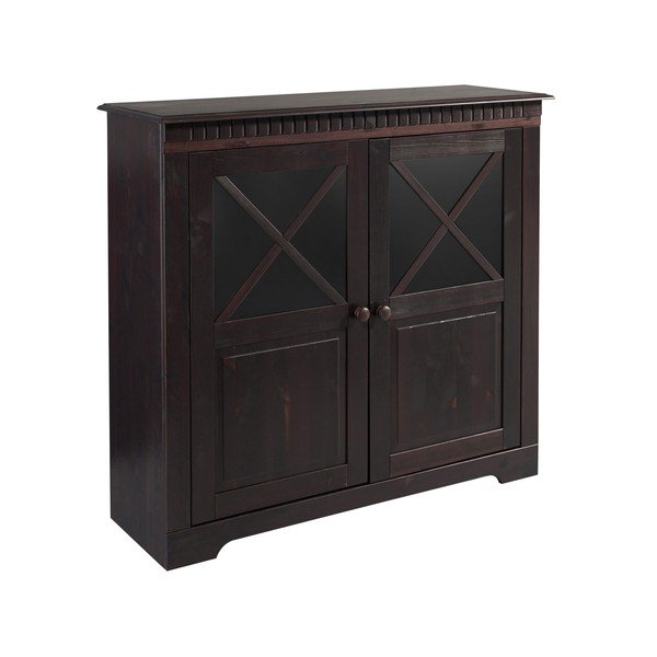 Iš pušies masyvo vitrina tamsiai rudos spalvos 95x35 cm Lisa – Støraa-image-3