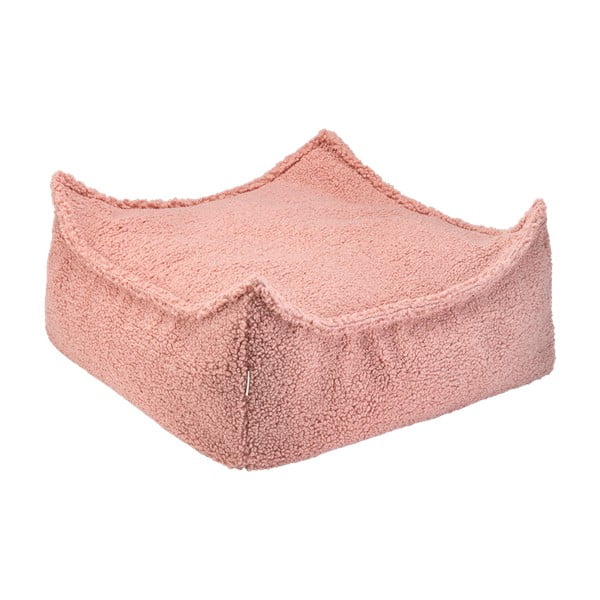 Rožinės spalvos iš boucle vaikiškas sėdmaišis Square – Wigiwama