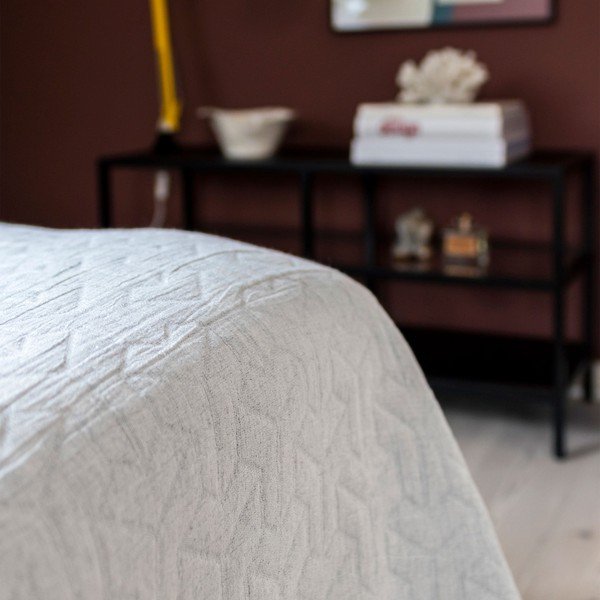 Baltas perdirbtos medvilnės užvalkalas dvigulei lovai 250x250 cm Trio - Mette Ditmer Denmark-image-1