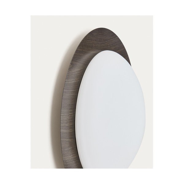 Tamsiai rudos spalvos iš metalo sieninė lempa LED ø 40 cm Novae – Kave Home-image-3