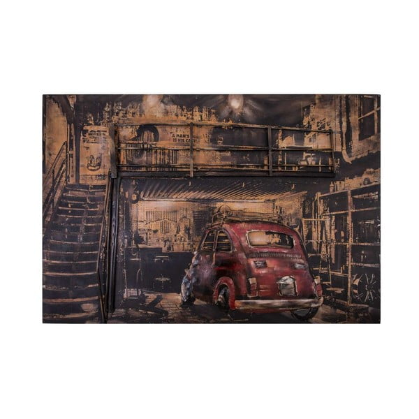 Dekoratyvinis metalinis ženklas Antic Line Garage Voiture Rouge, 120 x 80 cm