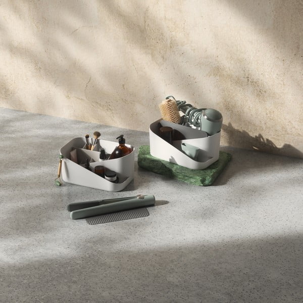 Iš plastiko vonios organizatorius baltos spalvos makiažui Glam – Umbra-image-4