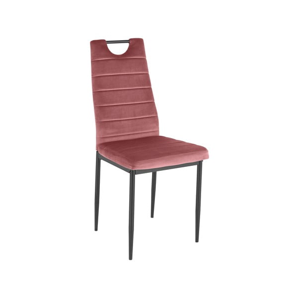 Iš aksomo valgomojo kėdės tamsiai rožinės spalvos 2 vnt. Mandy – Støraa