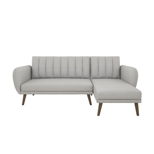 Šviesiai pilka sofa lova kampinė sofa Brittany - Novogratz