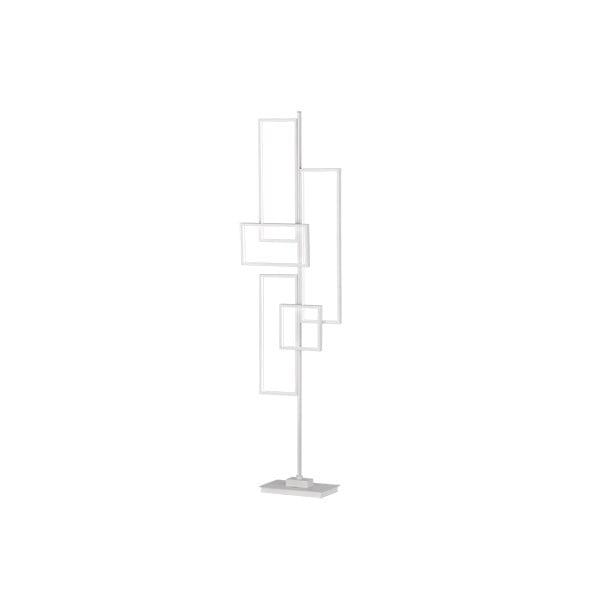Balto metalo LED grindų šviestuvas "Trio Tucson", aukštis, 161 cm