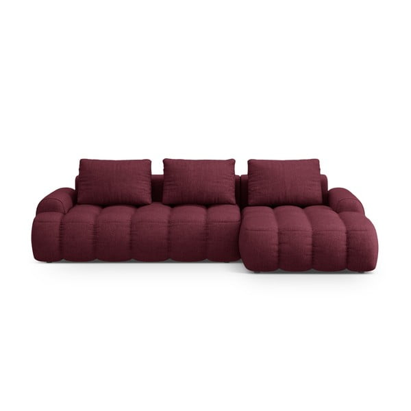 Bordo spalvos sulankstoma/su sandėliavimo vieta kampinė sofa (su dešiniuoju kampu/su gultu) Linz – Cosmopolitan Design