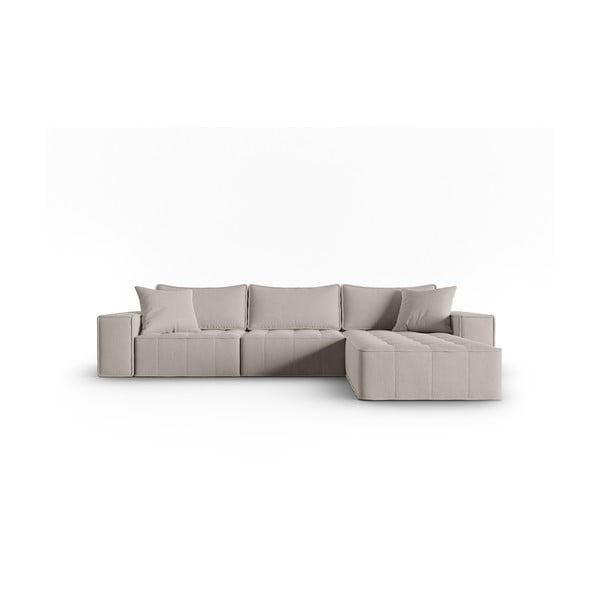 Kampinė sofa šviesiai pilkos spalvos (su dešiniuoju kampu) Mike – Micadoni Home