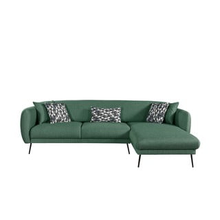 Žalia išskleidžiama kampinė sofa Pandia Home Madrid, kairysis kampas