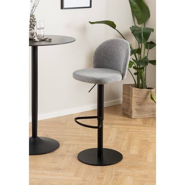 Reguliuojamo aukščio baro taburetė juodos spalvos/pilkos spalvos (sėdynės aukštis 55 cm) Patricia – Actona-image-2