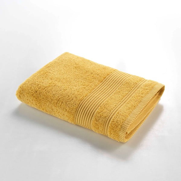 Iš frote audinio iš medvilnės vonios rankšluostis geltonos spalvos 70x130 cm Tendresse – douceur d'intérieur