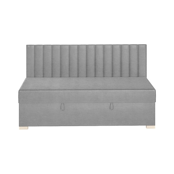 Pilkos spalvos vaikiška lova su sandėliavimo vieta su čiužiniu  90x200 cm Chill – Ghado