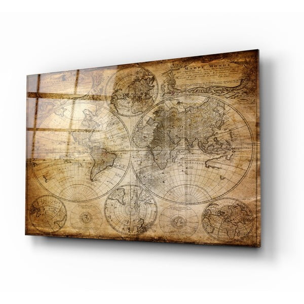 Paveikslas ant stiklo Insigne Pasaulio žemėlapis, 110 x 70 cm