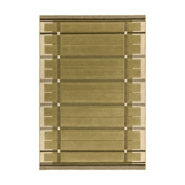 Rankų darbo žalios spalvos/smėlio spalvos iš vilnos kilimas 120x170 cm – Asiatic Carpets