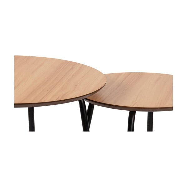 Apvalios formos kavos staliukai natūralios spalvos 2 vnt. ø 55 cm Luke – Bonami Essentials-image-3