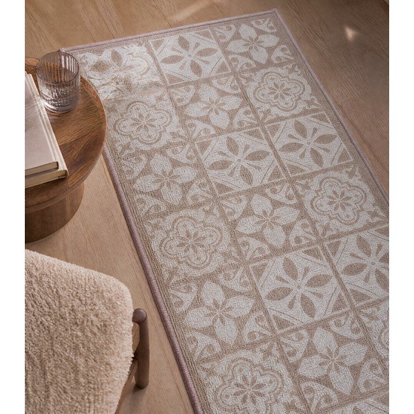 Skalbiamas smėlio spalvos kilimas 50x120 cm Constantine – douceur d'intérieur-image-1