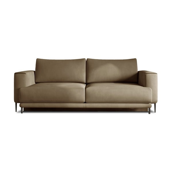 Šviesiai rudos spalvos iš velveto sulankstoma/su sandėliavimo vieta sofa 260 cm Dalia – ELTAP