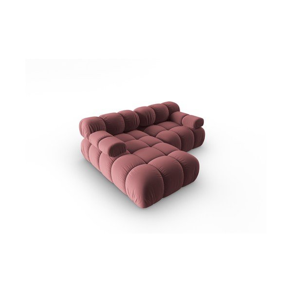 Sofa rožinės spalvos iš velveto 191 cm Bellis – Micadoni Home-image-4