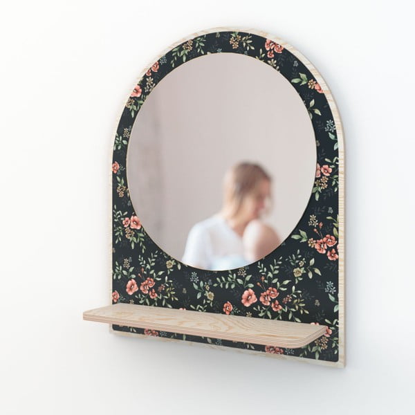 Sieninis veidrodis su lentynėle ø 35 cm French Folk - Dekornik