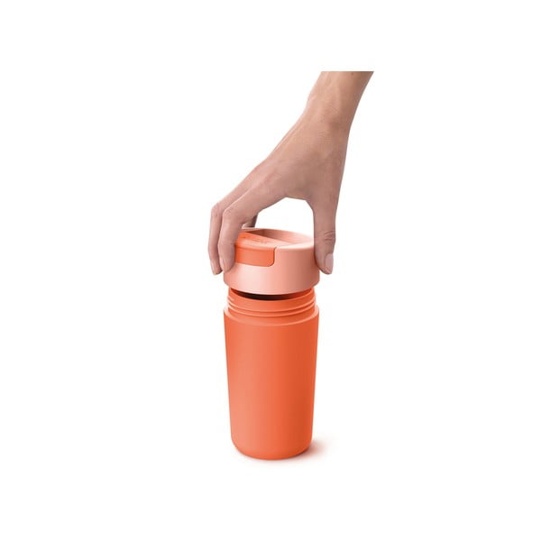 Kelioninis puodelis (ne termo) oranžinės spalvos 450 ml Sipp – Joseph Joseph-image-3