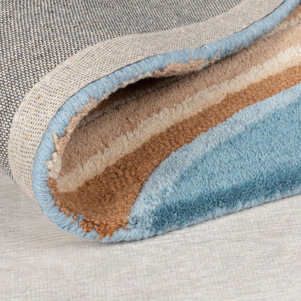 Rankų darbo iš vilnos kilimas mėlynos spalvos 120x170 cm Abstract Flow – Flair Rugs-image-3