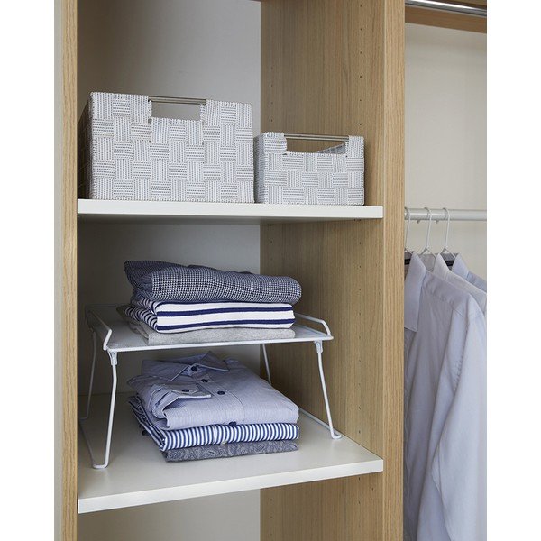 Baltos spalvos sulankstoma lentyna drabužių spintai Compactor Stackble Rack-image-1