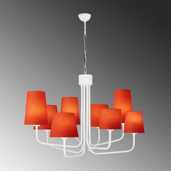 Baltas metalinis pakabinamas šviestuvas su raudonais atspalviais Opviq lights Anna-image-1