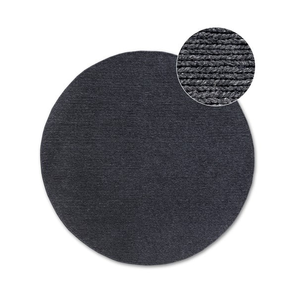 Rankų darbo iš vilnos apvalios formos kilimas tamsiai pilkos spalvos ø 200 cm Francois – Villeroy&Boch