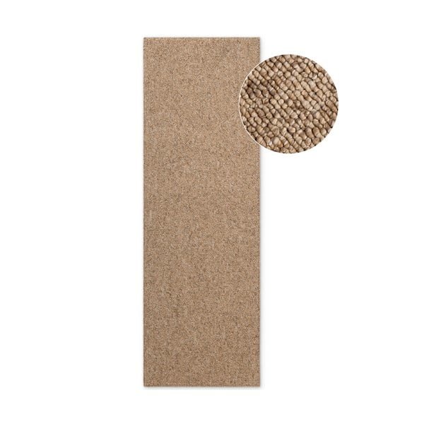 Skalbiamas kilimas šviesiai rudos spalvos 80x240 cm Rocco Caramel – Elle Decoration