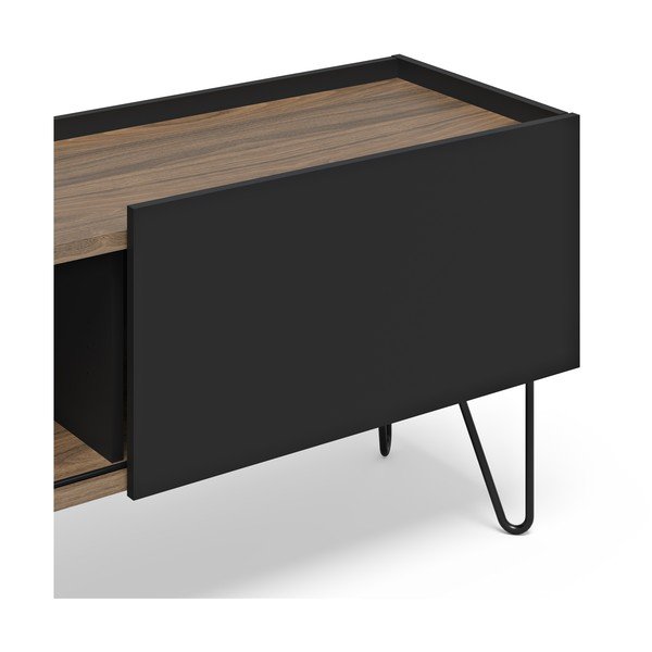 TV spintelė juodos spalvos/rudos spalvos iš riešutmedžio 140x59 cm Nina – TemaHome-image-4