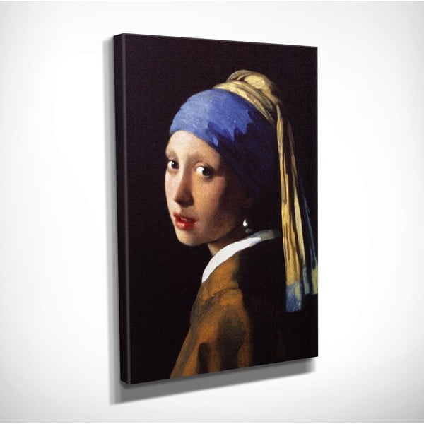 Sieninė reprodukcija ant drobės Johannes Vermeer The Girl with Pearl, 30 x 40 cm-image-3