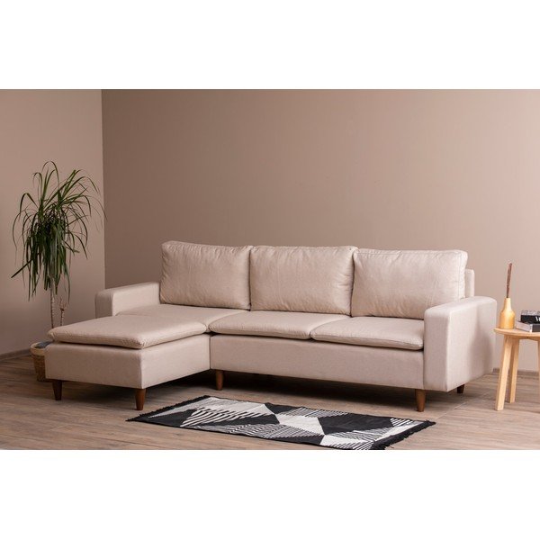 Kampinė sofa smėlio spalvos (su kairiuoju kampu) Lungo – Balcab Home-image-2